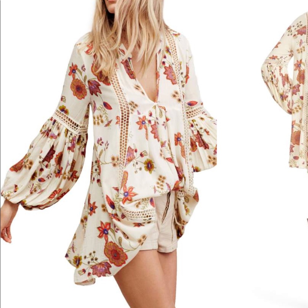 Free People Just the Two of Us Floral Tunic NWT